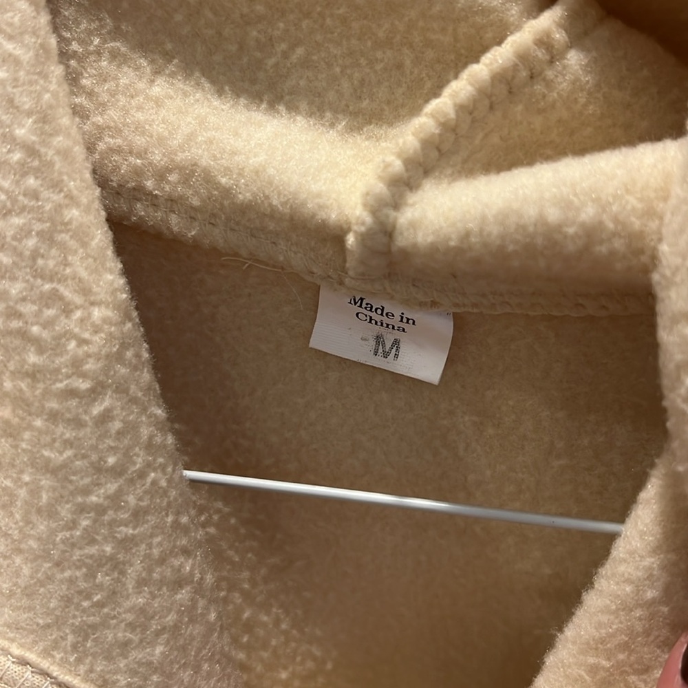Fox Cream Zip Up Sweater with Blue Logo - Picture 4 of 5